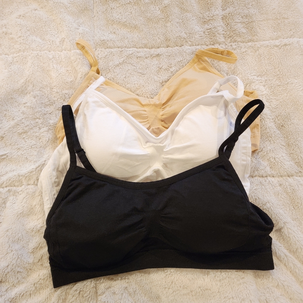 Set of 3 padded comfort sports bras